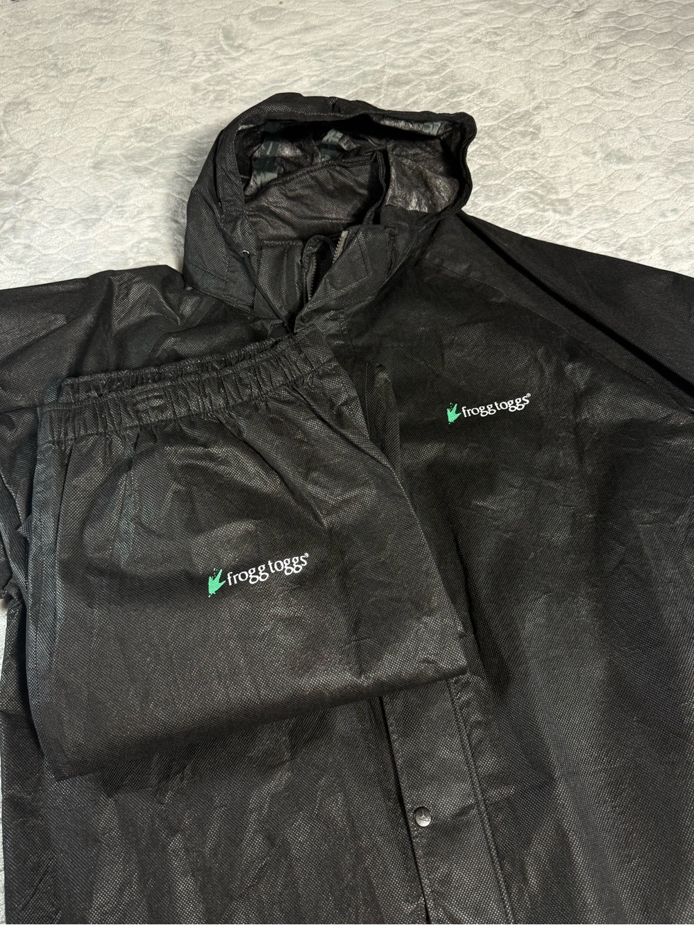 Frogg Toggs Ultra-Lite Rain Suit XXL Waterproof Jacket Pants Black Full Set